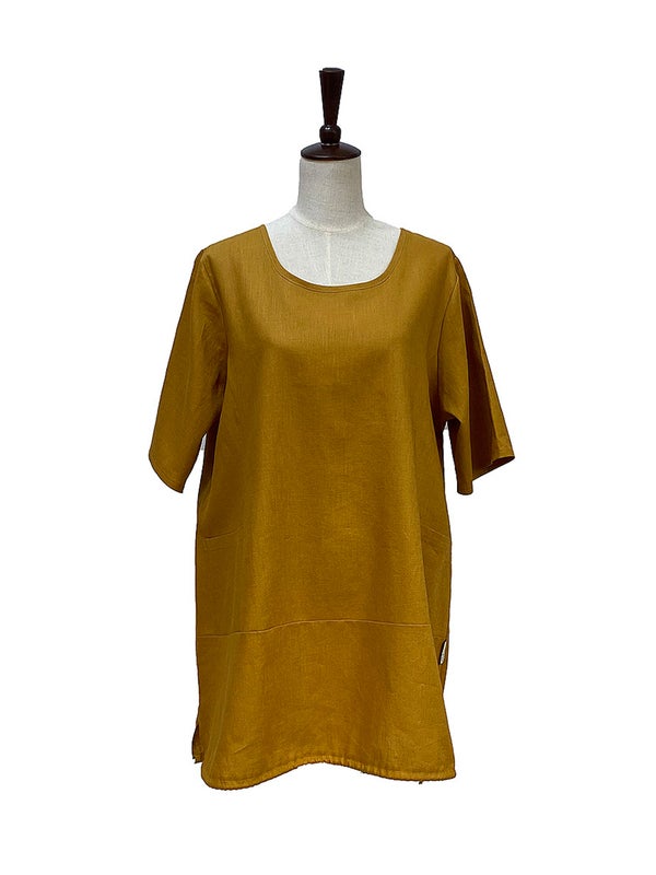 Pellavatunika SUVI Okra Cristiinas Design